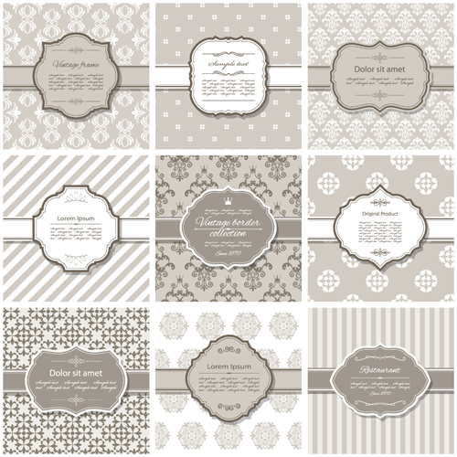Vector frame with vintage background graphics 01