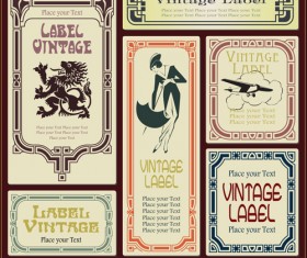Vector retro frame labels material 01