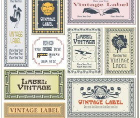 Vector retro frame labels material 03
