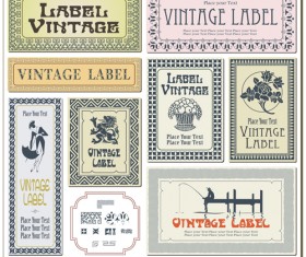 Vector retro frame labels material 04