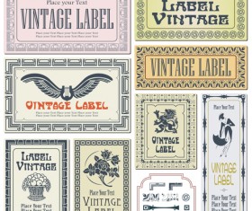 Vector retro frame labels material 05