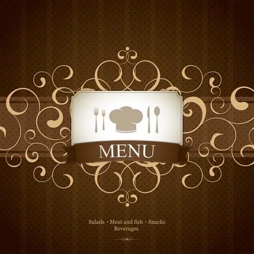 Vector set of restaurant menu design graphics 01