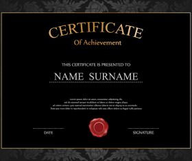 Vintage frame certificate template vectors 01