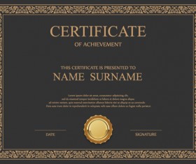 Vintage frame certificate template vectors 02