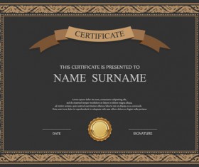 Vintage frame certificate template vectors 03