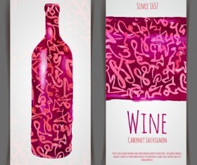 Watercolor wine stickers creative vector 01