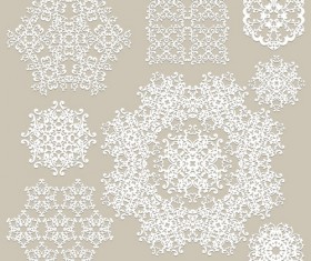 White lace ornaments snowflake vectors