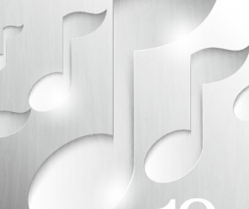White music note vector background