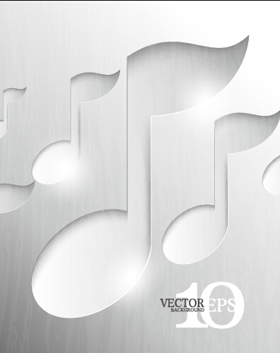 White music note vector background