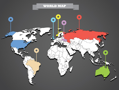 World map with business infographic vector 02