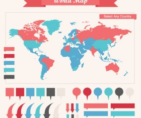 World map with business infographic vector 03