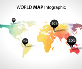 World map with business infographic vector 05