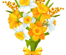 Yellow and white flowers 03 vector