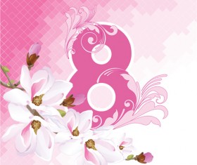 8 March womens day background set 04 vector