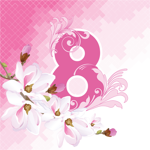 8 March womens day background set 04 vector