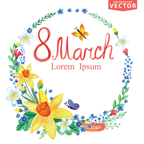 8 March womens day background set 09 vector