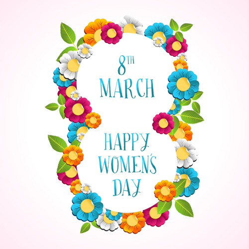 8 March womens day background set 10 vector