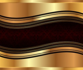 Abstract metallic golden background vector 01