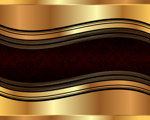 Abstract metallic golden background vector 01