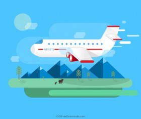 Airplane with travel vector material