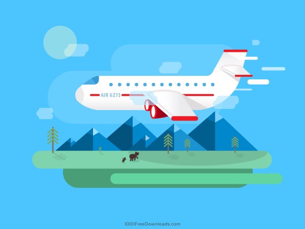 Airplane with travel vector material