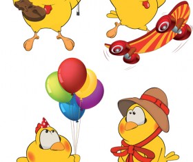 Amusing cartoon birds vector design 03