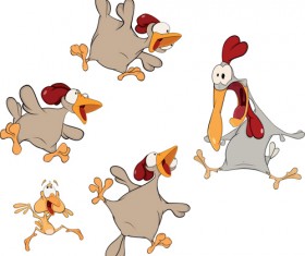 Amusing cartoon birds vector design 05