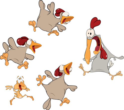 Amusing cartoon birds vector design 05
