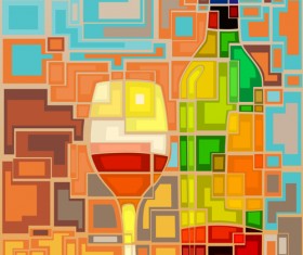 Art wine bottle background vector material 03