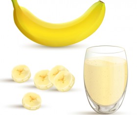Bananas with juice creative vector