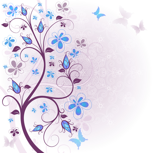 Beautiful floral spring backgrounds vector