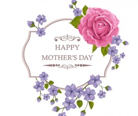 Beautiful flower with exquisite card vector 01