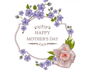 Beautiful flower with exquisite card vector 02