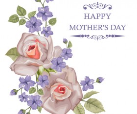 Beautiful flower with exquisite card vector 03