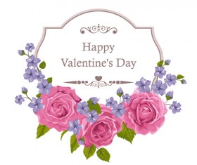 Beautiful flower with exquisite card vector 04