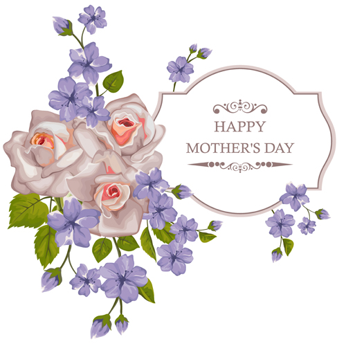 Beautiful flower with exquisite card vector 05