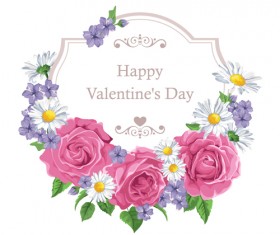 Beautiful flower with exquisite card vector 06