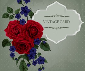 Beautiful flower with exquisite card vector 07