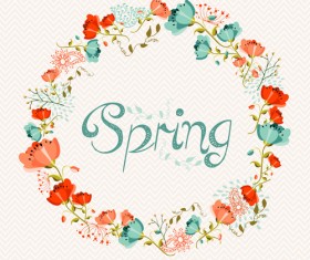 Beautiful wreath spring vector background