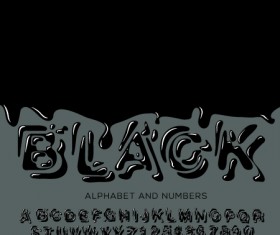 Black paint alphabet and numbers vector