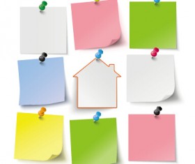 Blank notes paper vector material 02