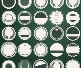 Blank round labels vintage style vector