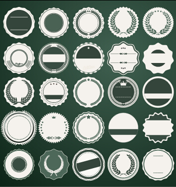 Blank round labels vintage style vector