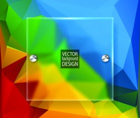 Blurs glass with polygonal backgrounds vector 01