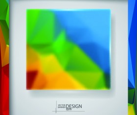 Blurs glass with polygonal backgrounds vector 02