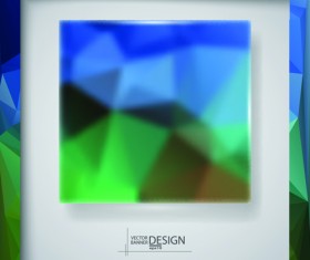 Blurs glass with polygonal backgrounds vector 03
