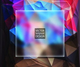 Blurs glass with polygonal backgrounds vector 04