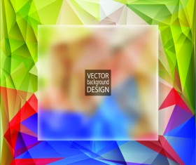 Blurs glass with polygonal backgrounds vector 06