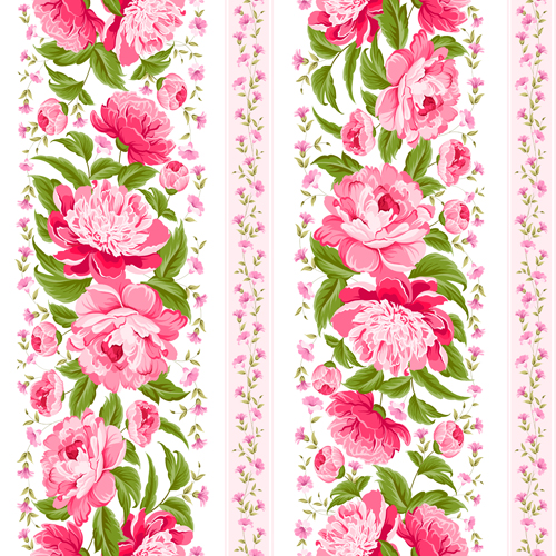 Bright flowers design vector seamless pattern 01