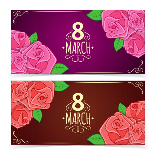 Beautiful 8 march womens day banner vector